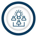 Blue icon representing training and collaboration